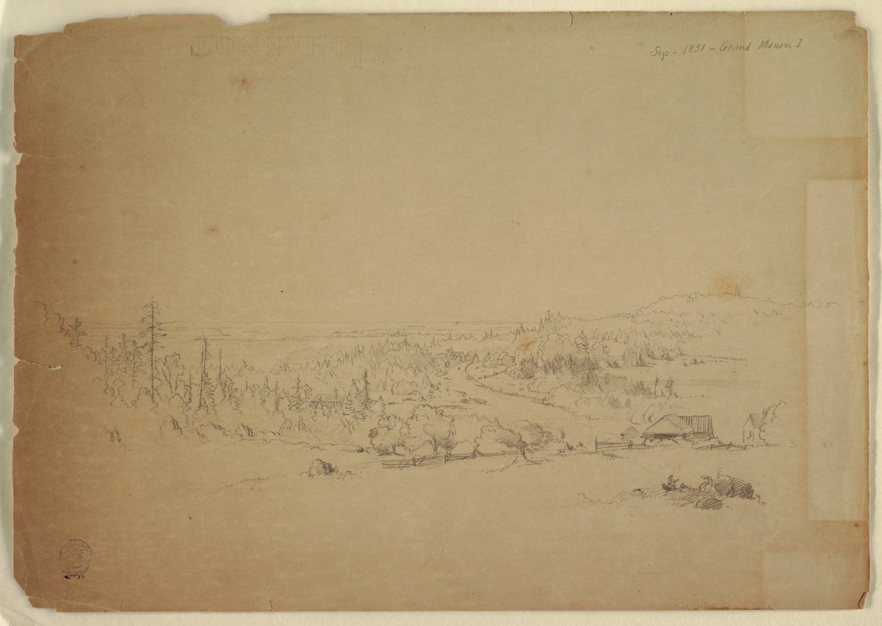 Dibujo, Vista desde la isla de Grand Manan, Canadá, hacia el mar, septiembre de 1851 de Frederic Edwin Church