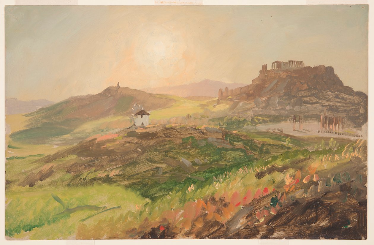 Dibujo, Vista de la Acrópolis, Atenas, abril de 1869 de Frederic Edwin Church