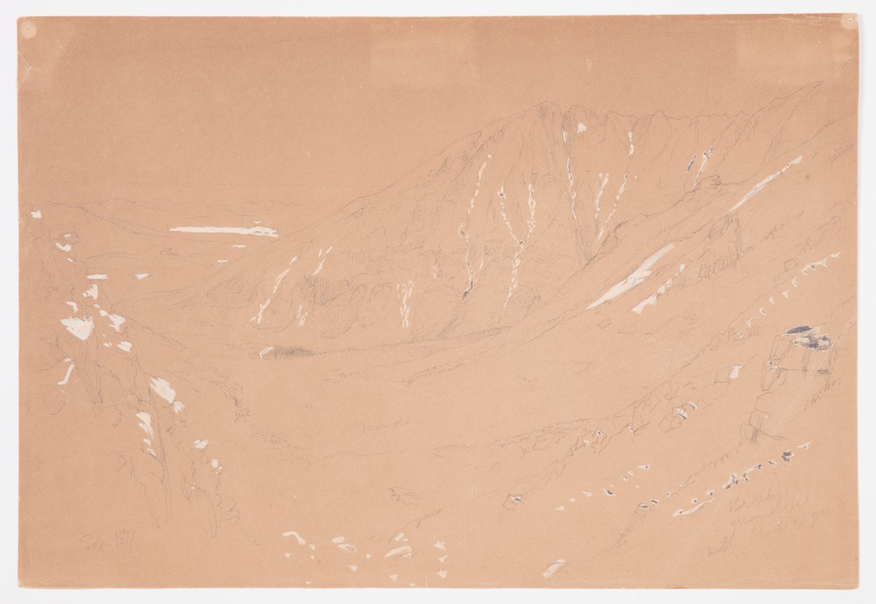 Dibujo, Vista hacia la Gran Cuenca, Monte Katahdin, septiembre de 1877 de Frederic Edwin Church