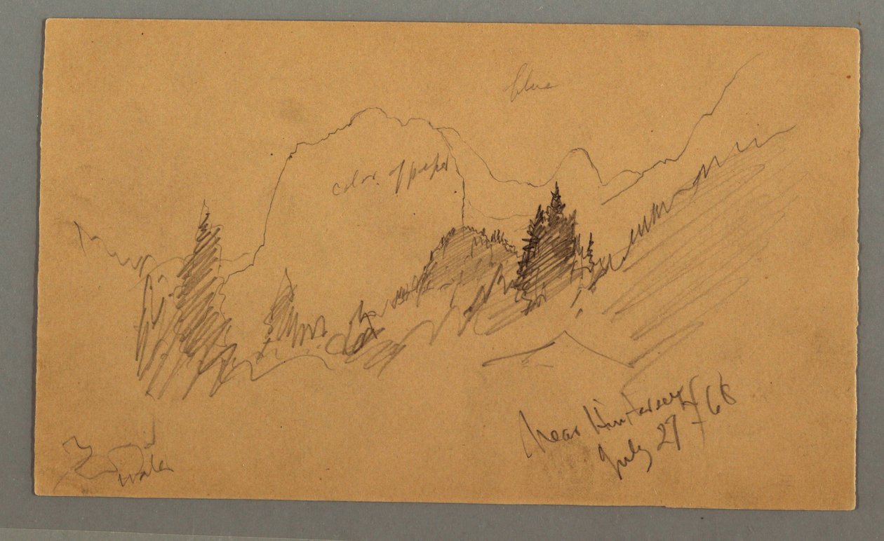 Dibujo, Picos boscosos, 27 de julio de 1868 de Frederic Edwin Church