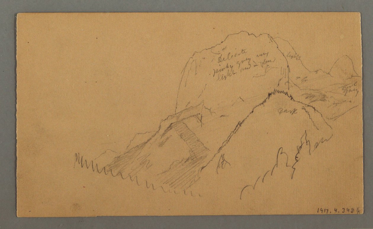 Dibujo, Picos boscosos, 27 de julio de 1868 de Frederic Edwin Church