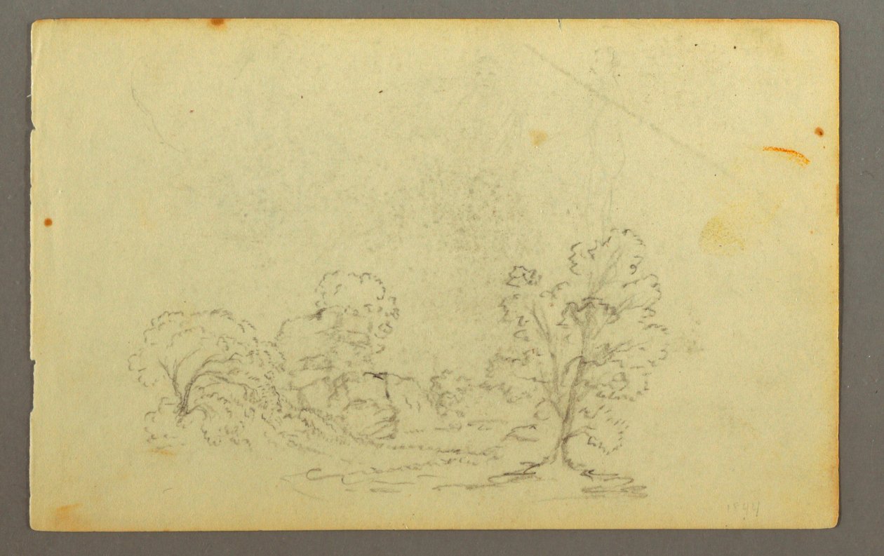 Dibujo, Paisaje boscoso, posiblemente 1845 de Frederic Edwin Church