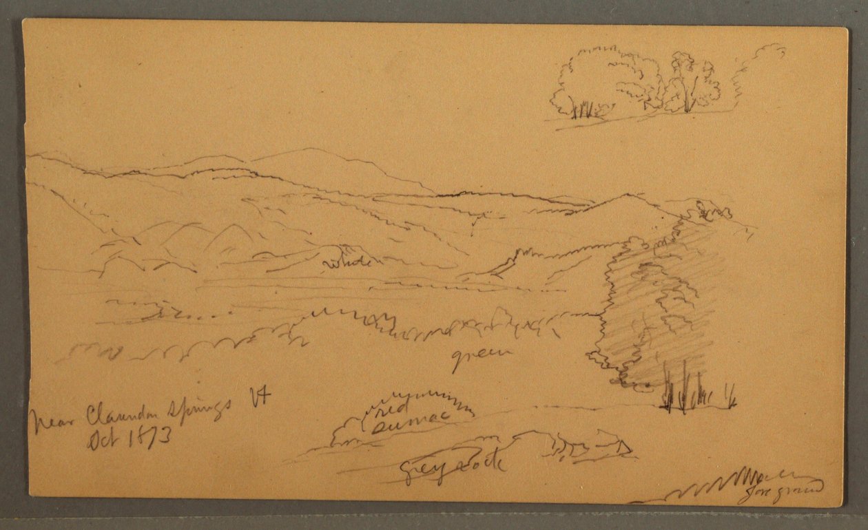Dibujo, Valle arbolado, octubre de 1873 de Frederic Edwin Church