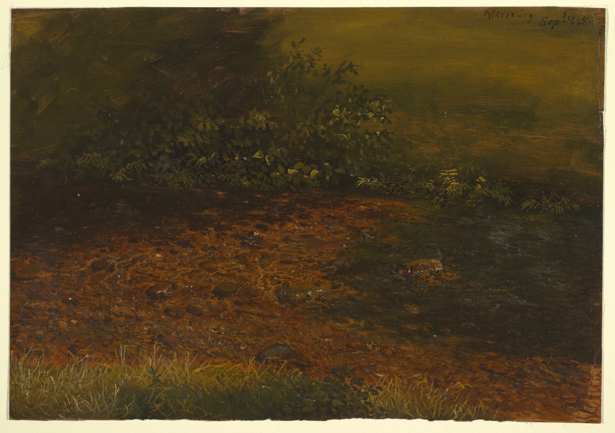 Dibujo, Arroyo del bosque en las Catskills, septiembre de 1848 de Frederic Edwin Church