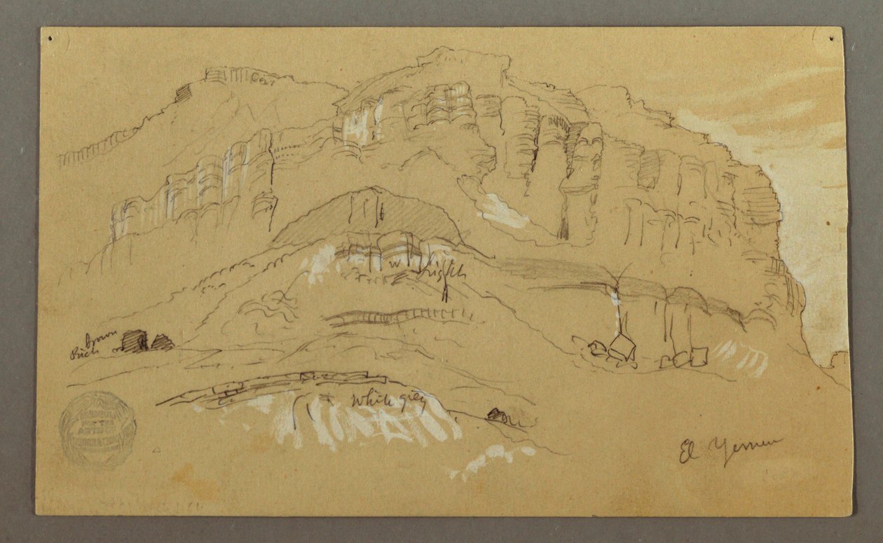 El valle de Yemen, Arabia: pared de roca de Frederic Edwin Church