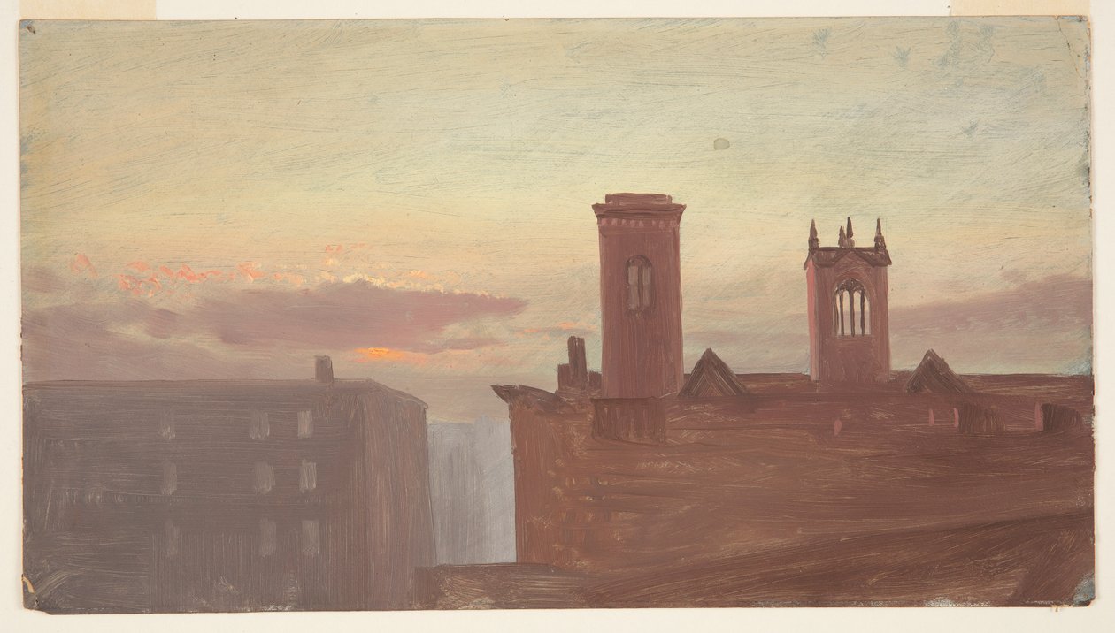 Tejados al amanecer, Calle 10, Nueva York, NY de Frederic Edwin Church