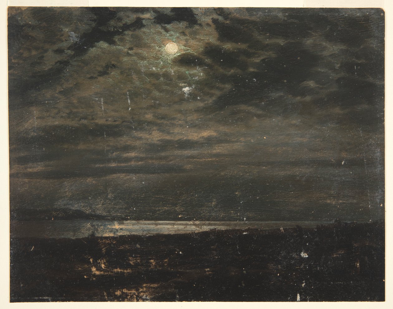 Costa iluminada por la luna (Posiblemente Maine) de Frederic Edwin Church