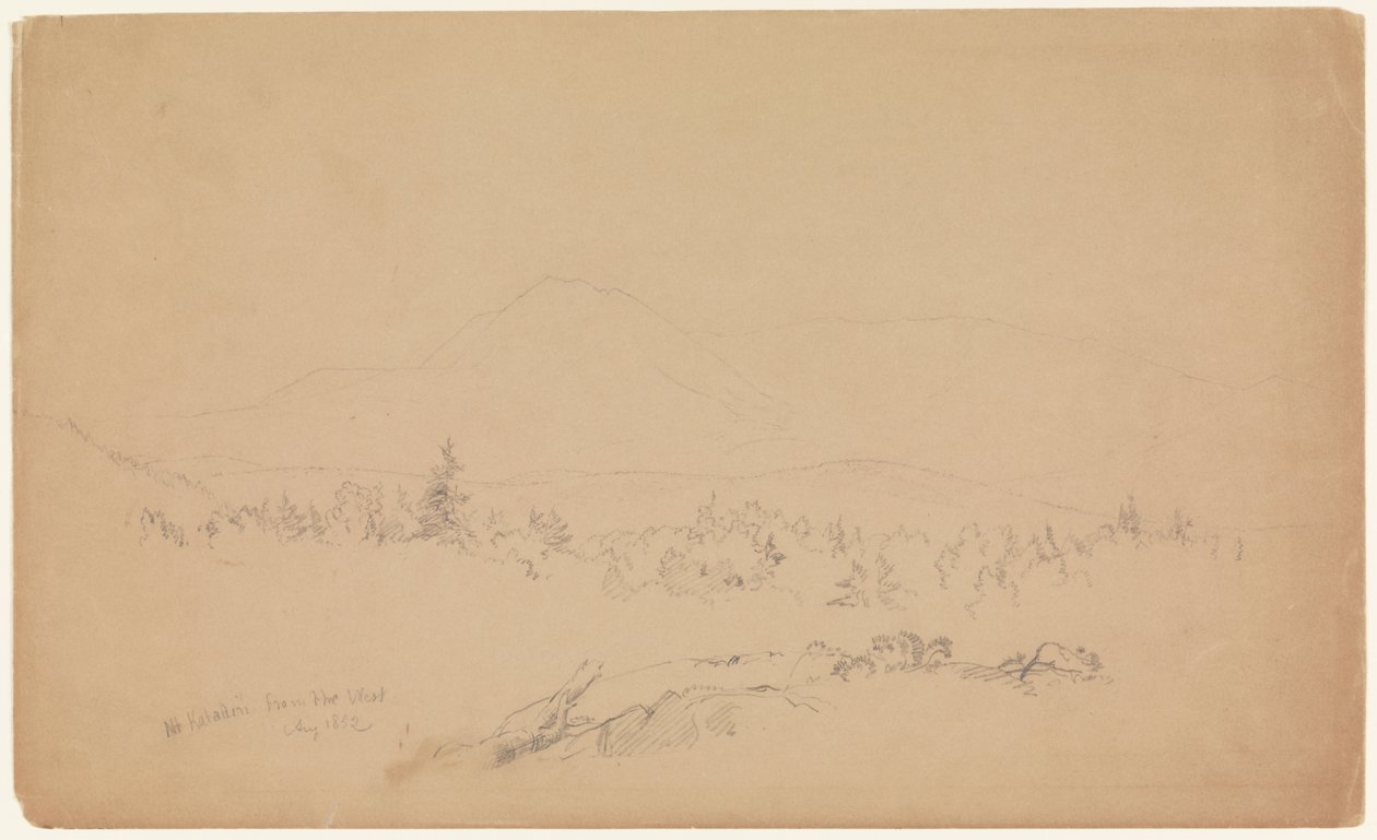 "Mount Katahdin from the West" [El monte Katahdin desde el oeste] [Mirando al oeste hacia el monte Katahdin] de Frederic Edwin Church