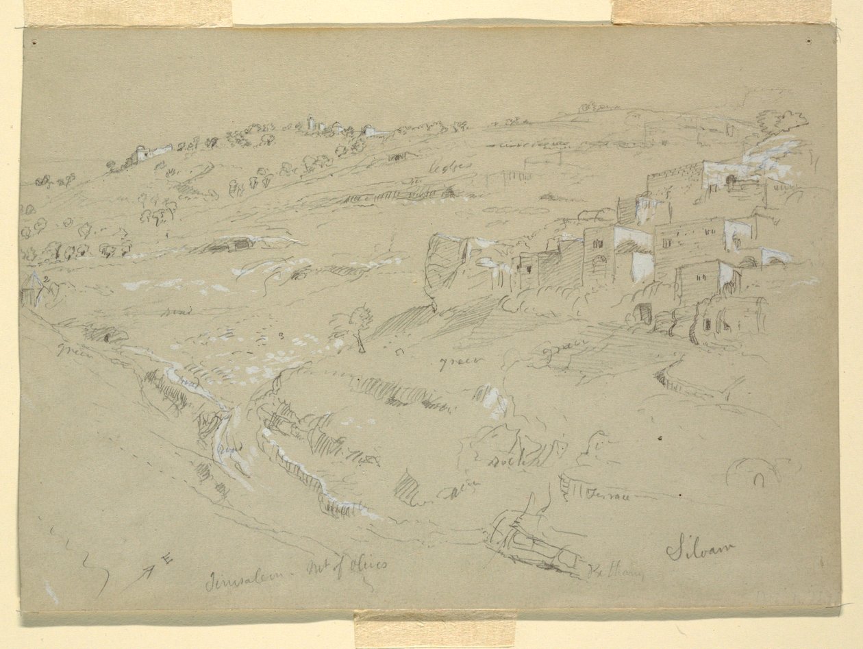 Monte de los Olivos, Betania, Siloé y Jerusalén, Palestina [Betania y Silwan, Jerusalén Este, y Jerusalén, Israel] de Frederic Edwin Church