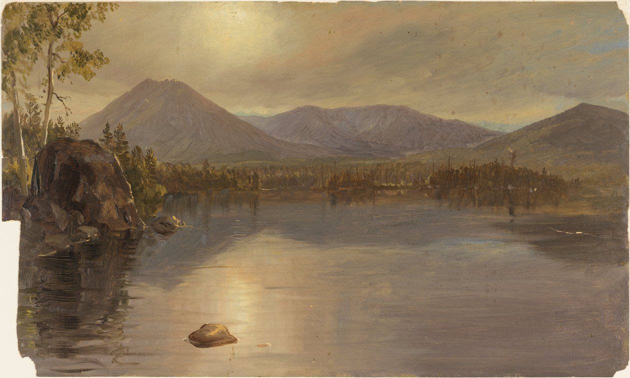Los montes Katahdin y Turner desde el lago Katahdin, Maine de Frederic Edwin Church