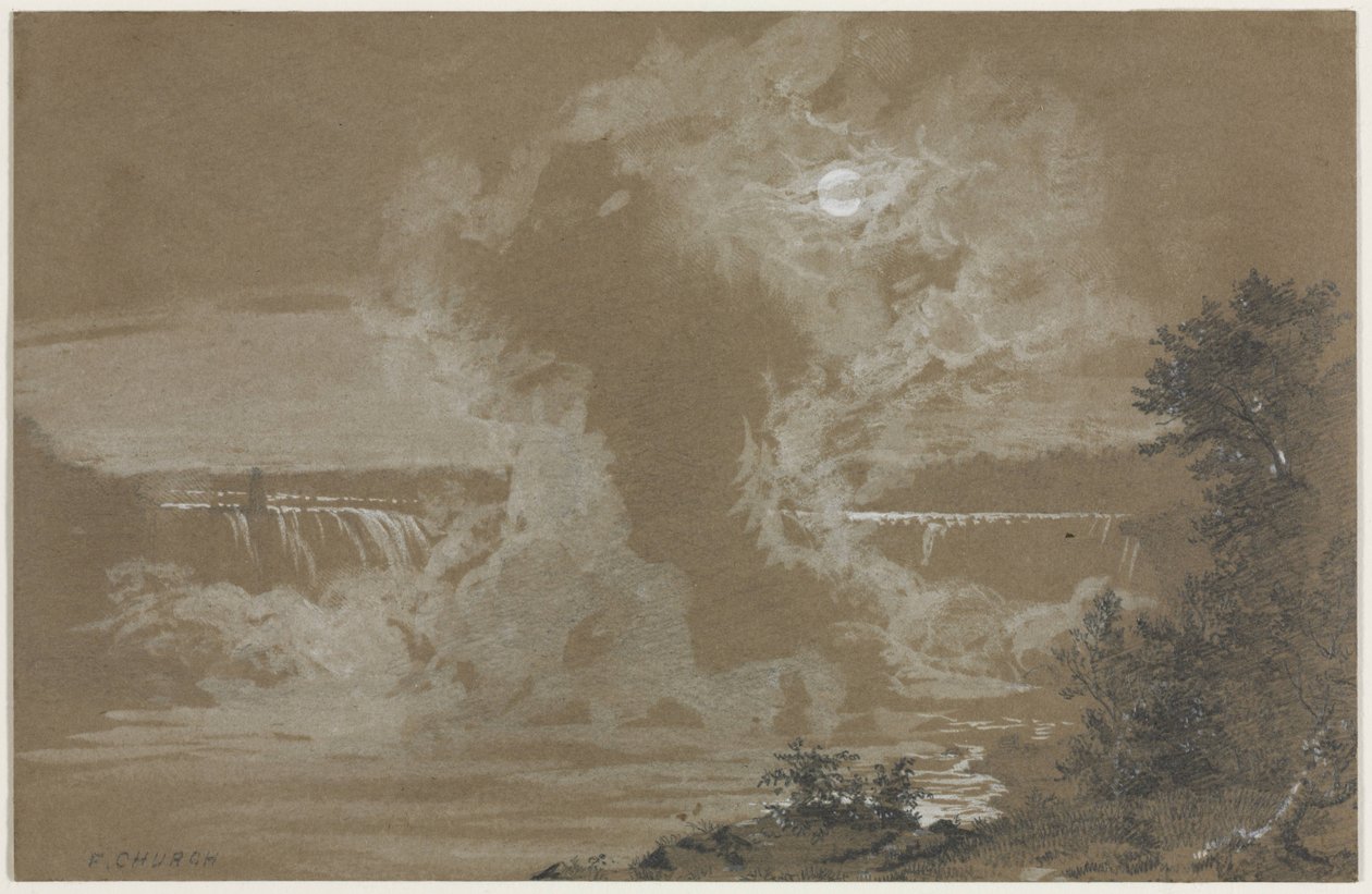 Cataratas del Niágara a la luz de la luna de Frederic Edwin Church