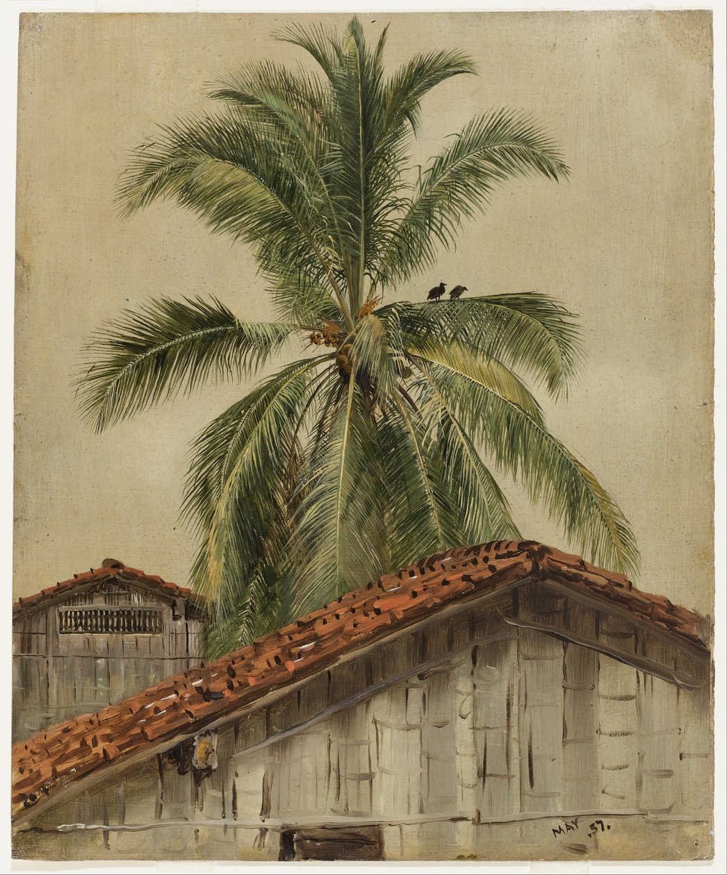 Palmeras y tejados, Ecuador de Frederic Edwin Church