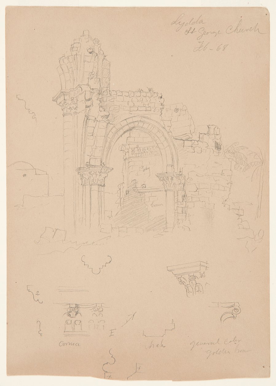 Ruinas de la Iglesia de San Jorge, Lydda [actualmente Lod] de Frederic Edwin Church