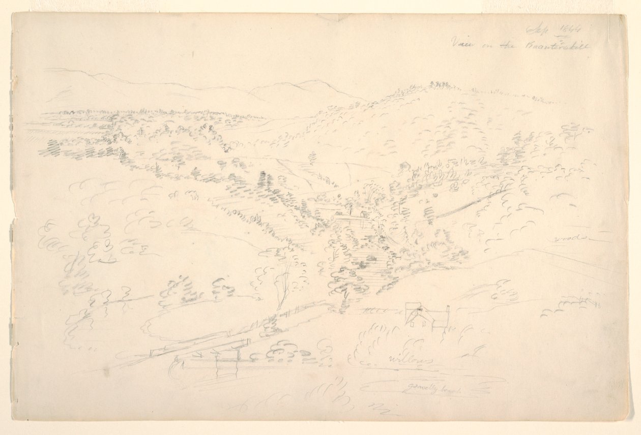 Boceto de un paisaje de Catskill (Vista del Kaanterkill) de Frederic Edwin Church