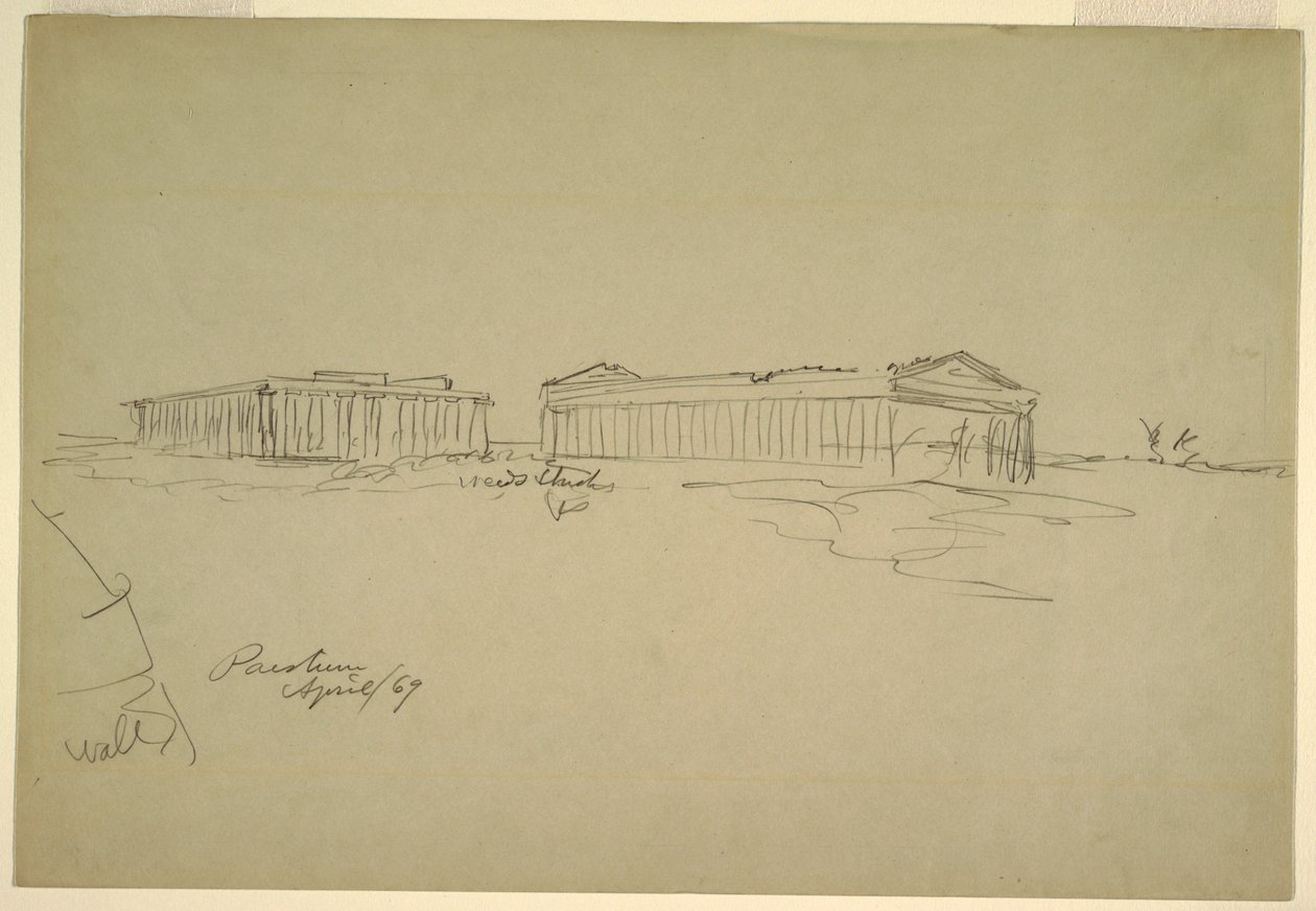 Bocetos, Paestum, Italia del Sur de Frederic Edwin Church
