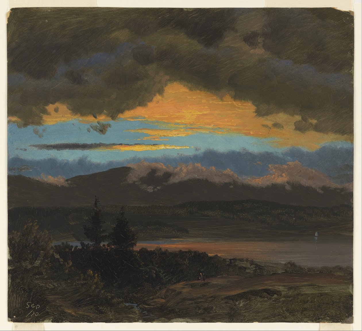 Puesta de sol en el valle del Hudson, Nueva York de Frederic Edwin Church
