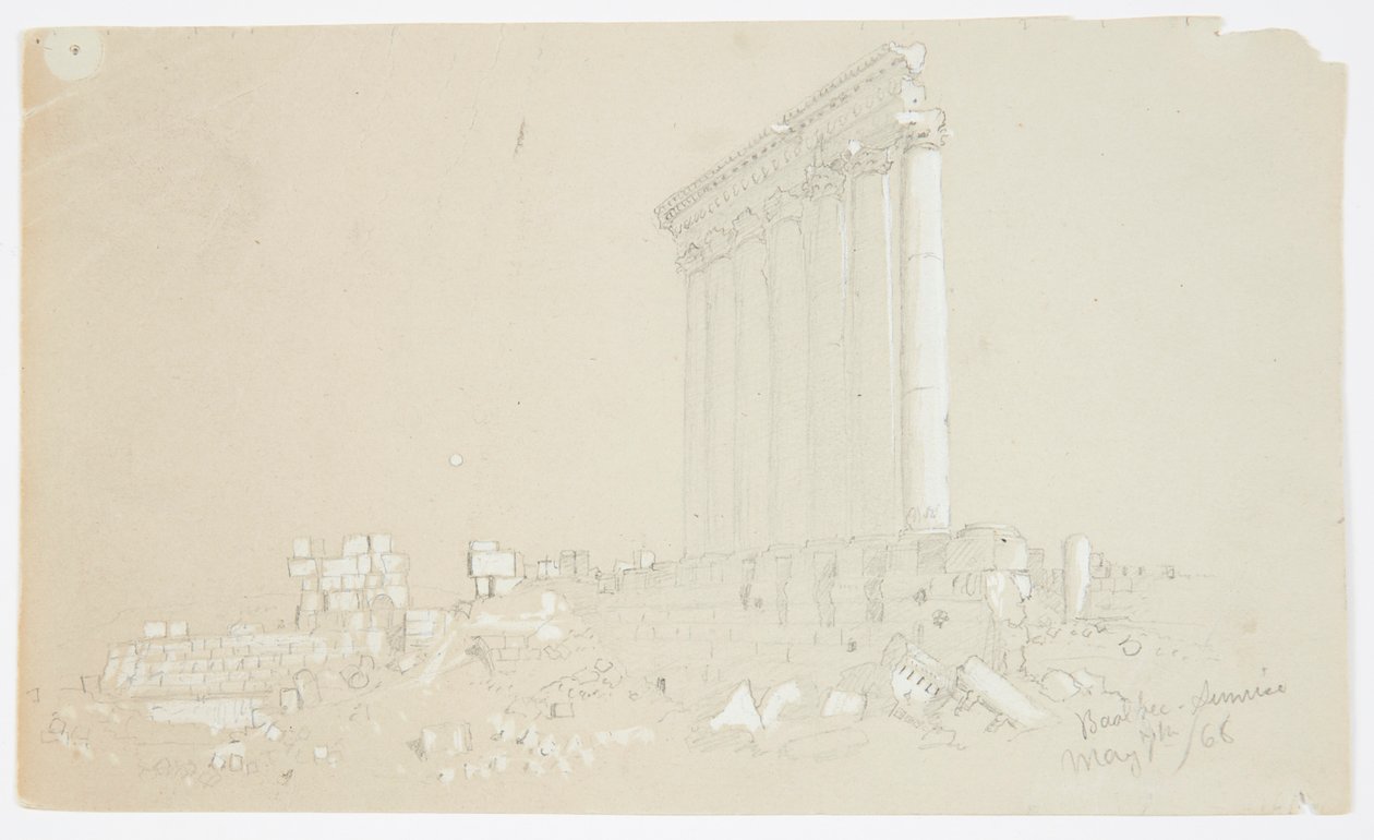 Templo de Júpiter al amanecer, Baalbek de Frederic Edwin Church