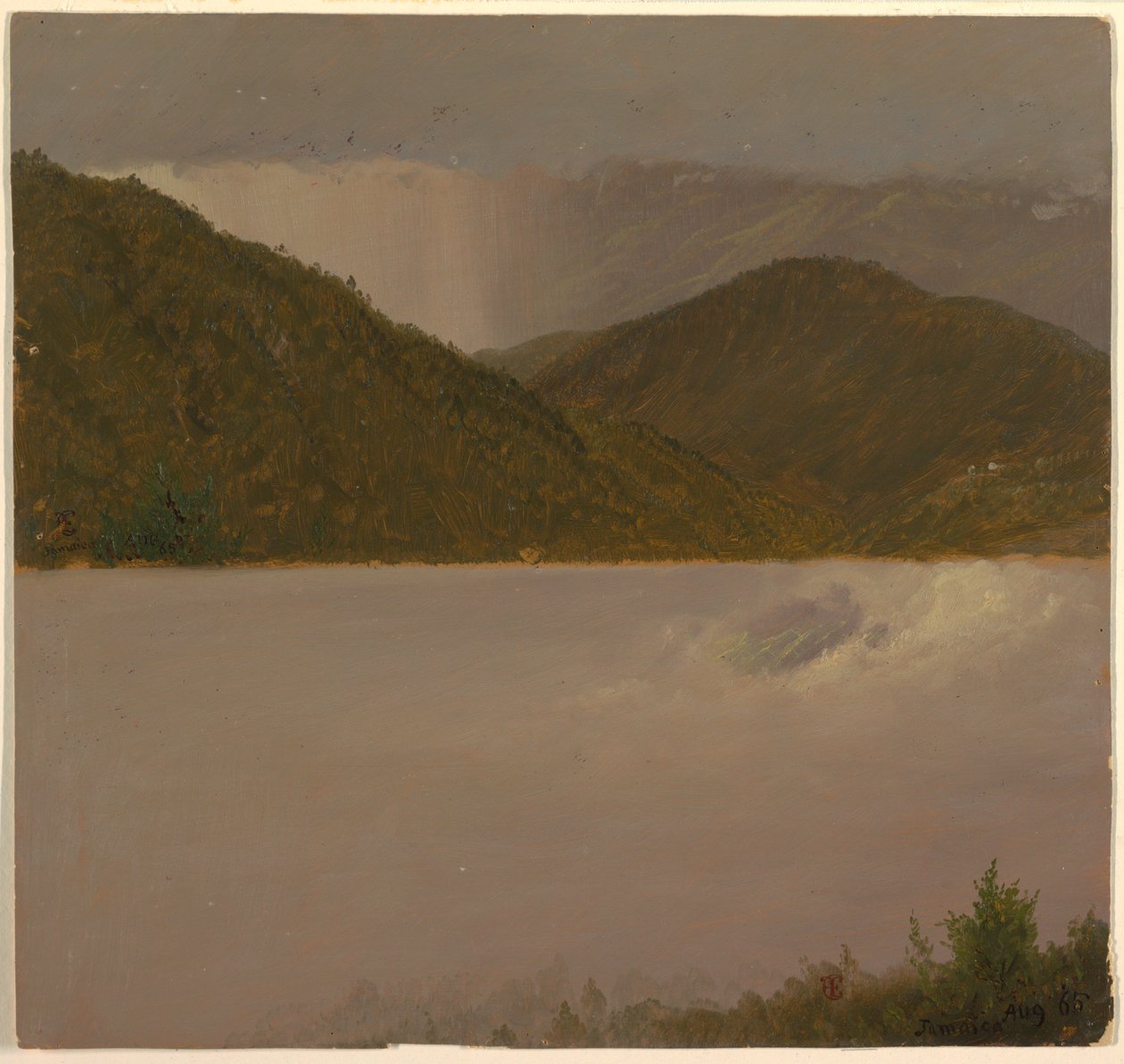 Dos estudios de nubes y cimas de montañas, Jamaica de Frederic Edwin Church