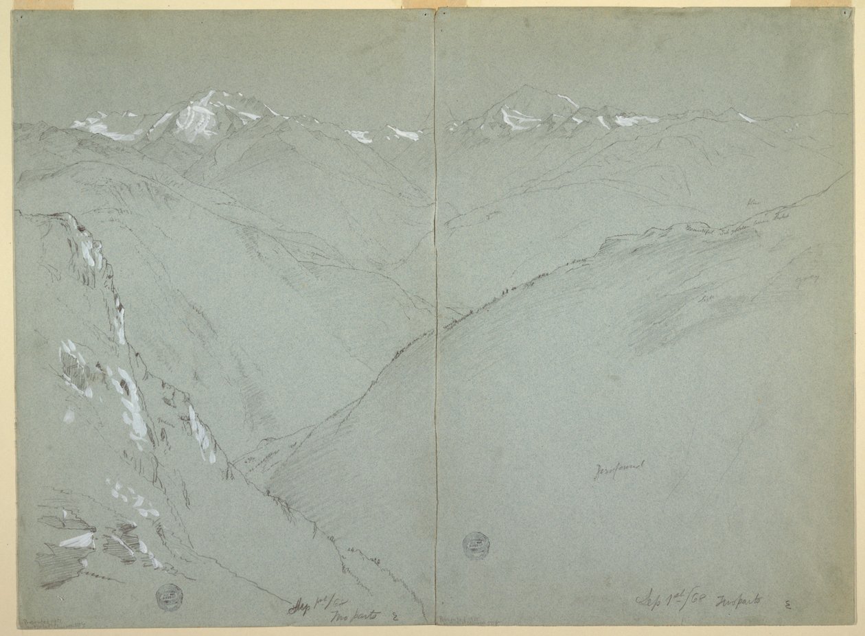 Paisaje de Valle con Picos Nevados, Alpes Berneses, Suiza, Parte 1 de Frederic Edwin Church