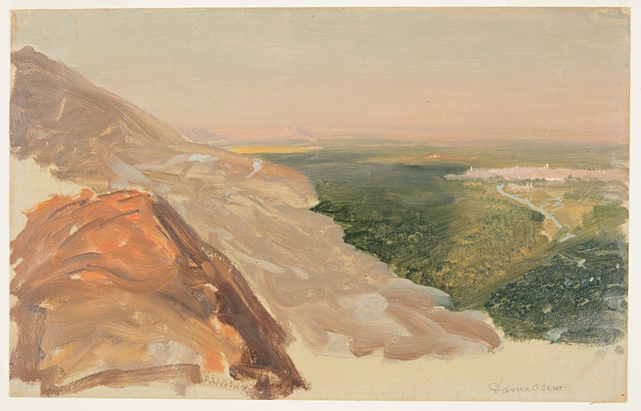 Vista de una llanura con Damasco, Siria, desde las montañas de Frederic Edwin Church