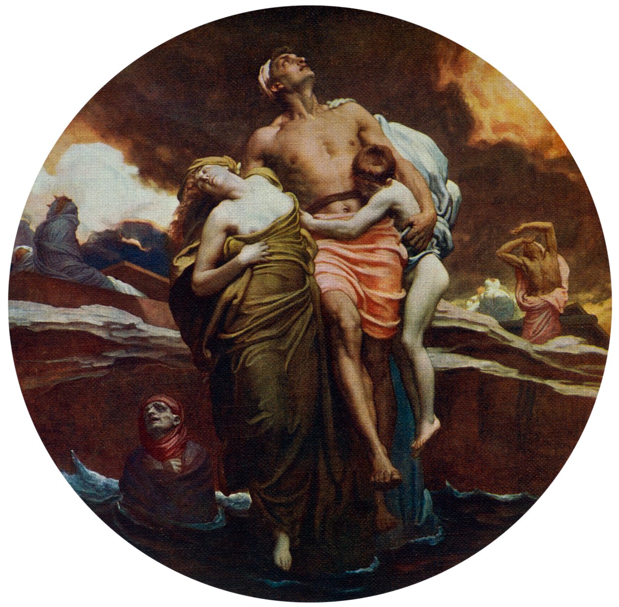 Y el Mar Entregó a los Muertos que Había en Él, exhibido 1892, 1912 de Frederic Leighton