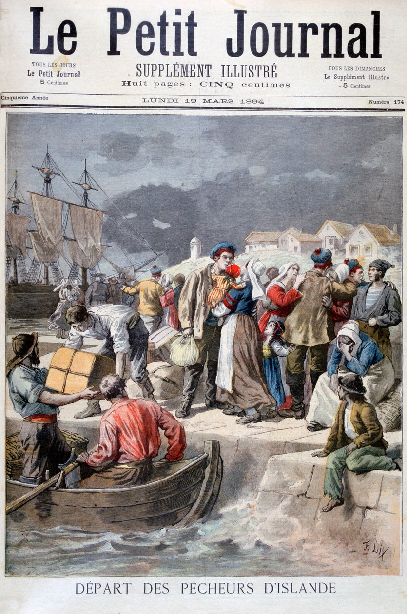 Partida de los pescadores islandeses, 1894 de Frederic Lix