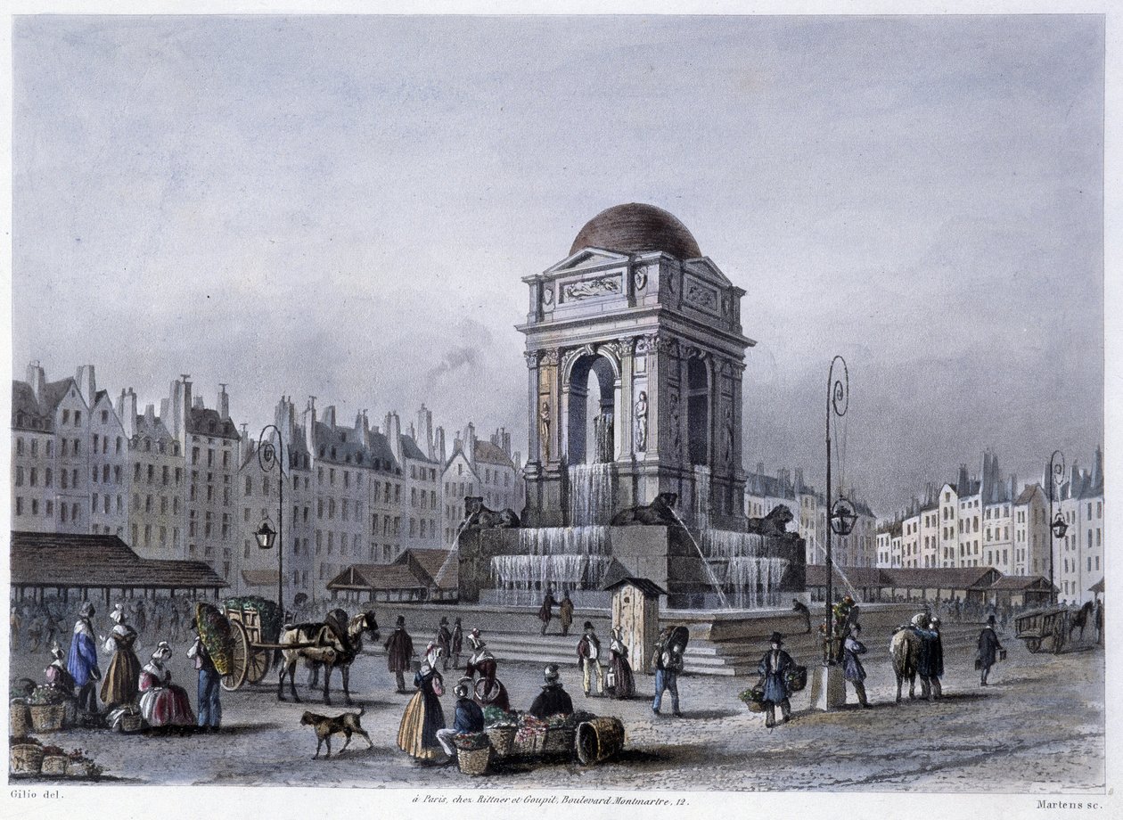 Fuente de los Inocentes - en “París en 1832” por Martens de Frederic Martens