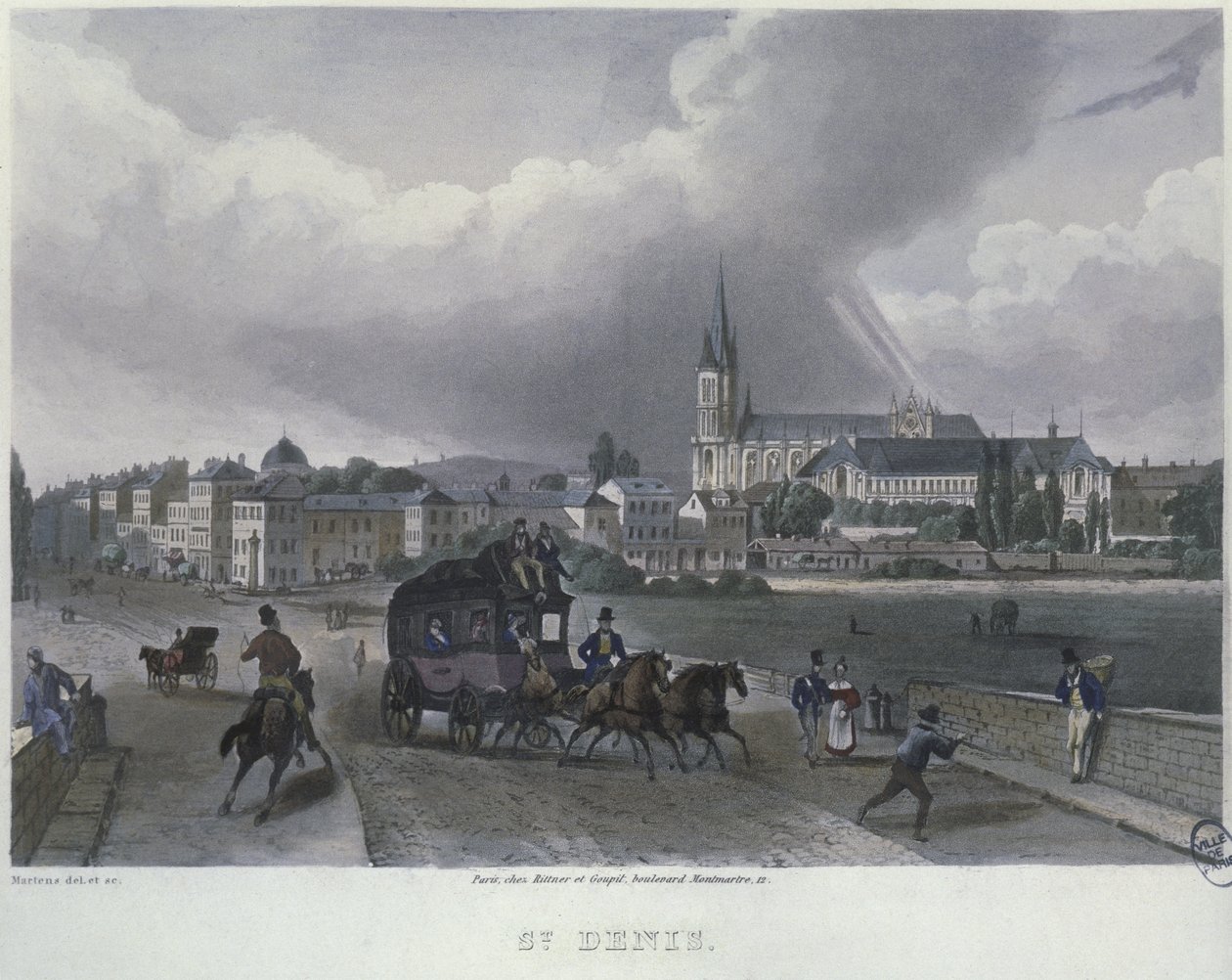 La ciudad de St. Denis, grabado por Frederic Martens (1809-75) 1832 de Frederic Martens
