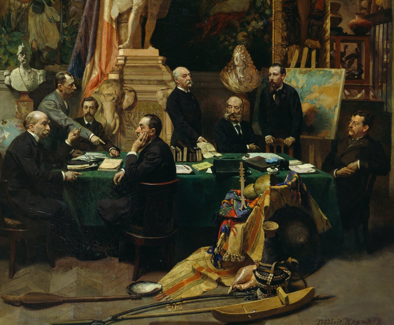 Jules Ferry recibiendo a los delegados de las colonias en noviembre de 1892 de Frederic Regamey