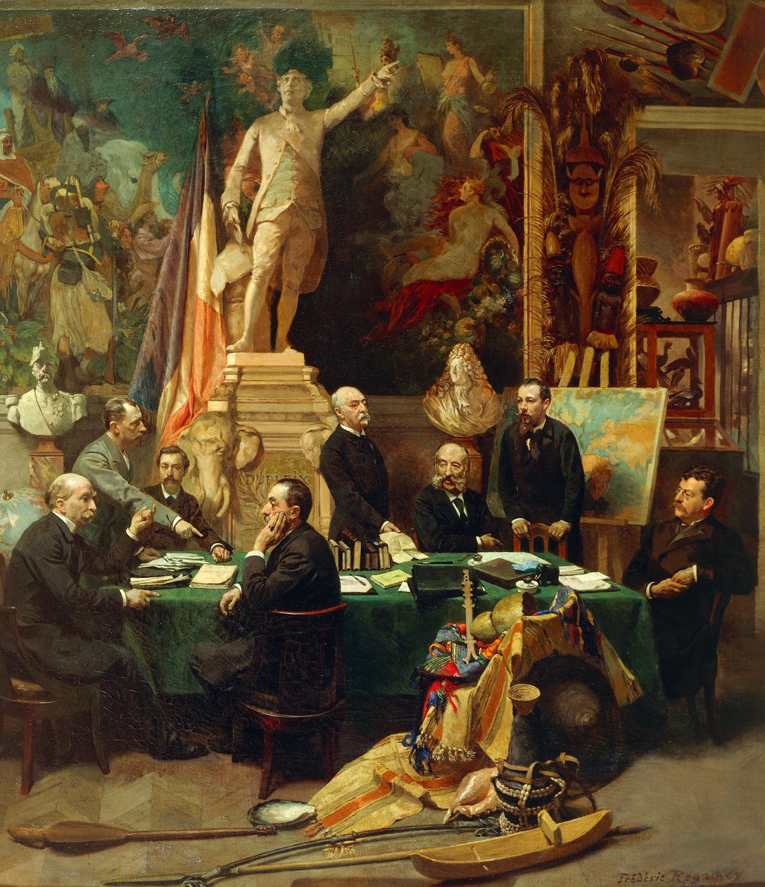 Jules Ferry recibiendo a los delegados de las colonias en noviembre de 1892 de Frederic Regamey