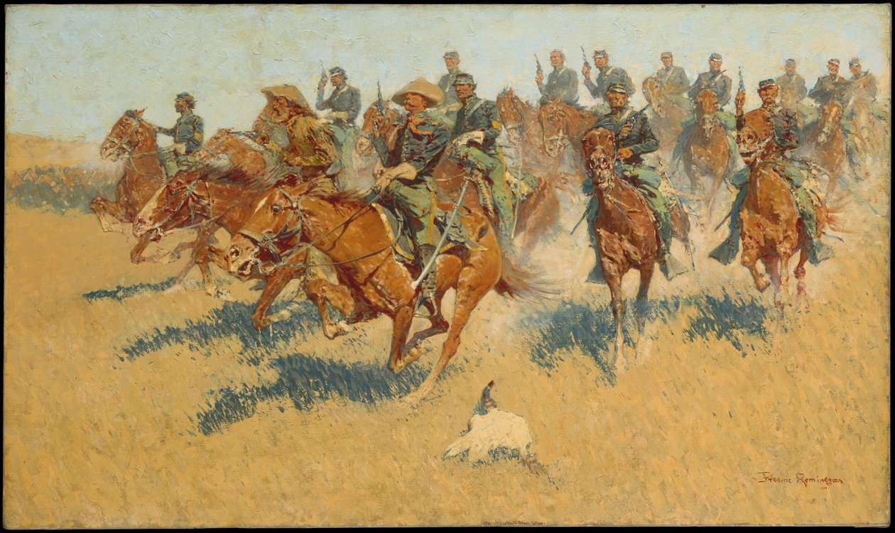 Carga de caballería en las llanuras del sur de Frederic Remington