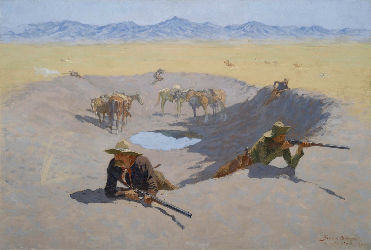 Lucha por la charca de Frederic Remington