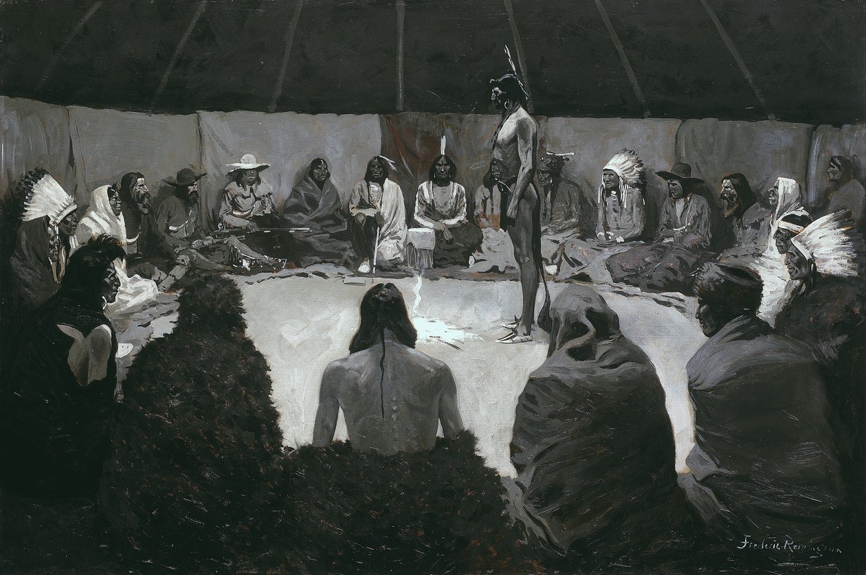 Le diré al hombre blanco, c.1900 de Frederic Remington