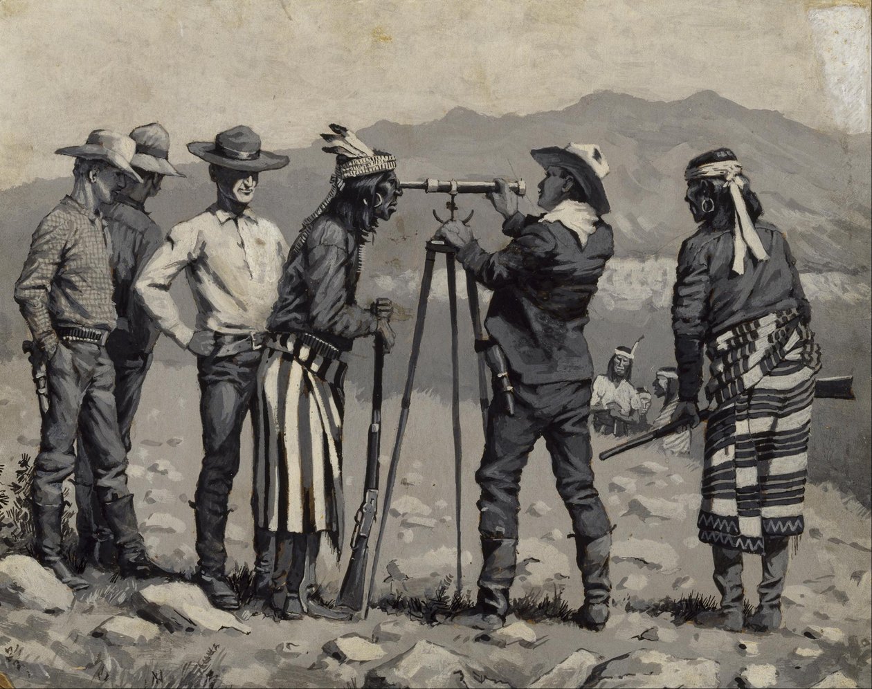 Mirar por el telescopio de Frederic Remington
