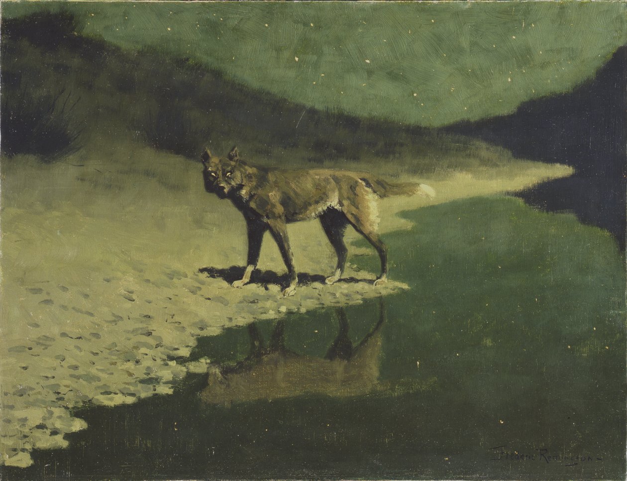 Luz de Luna, Lobo, c.1904 de Frederic Remington
