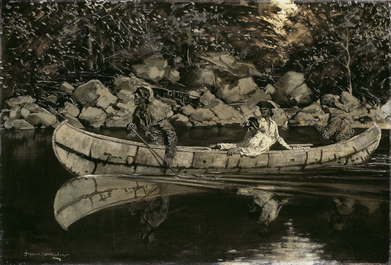 Remando al oficial británico herido de Frederic Remington