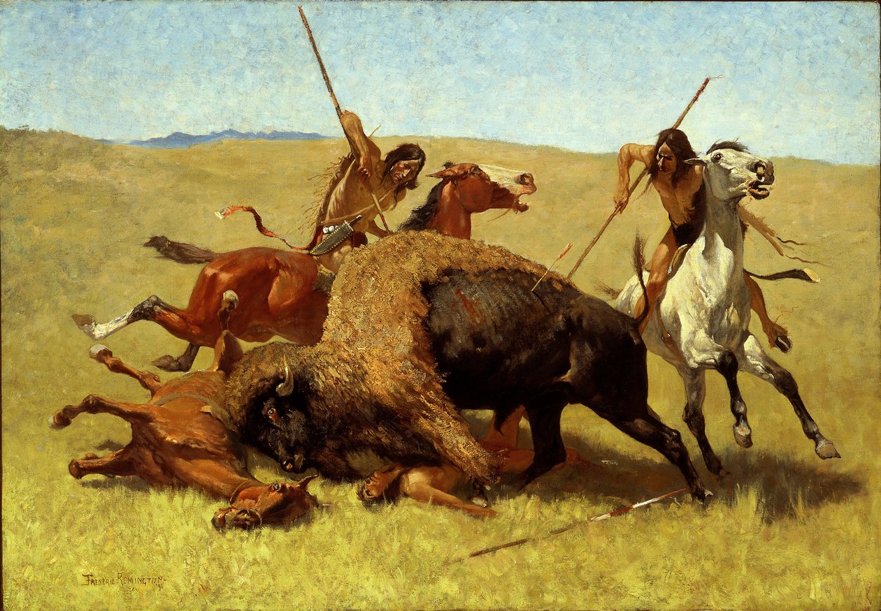La caza del búfalo de Frederic Remington