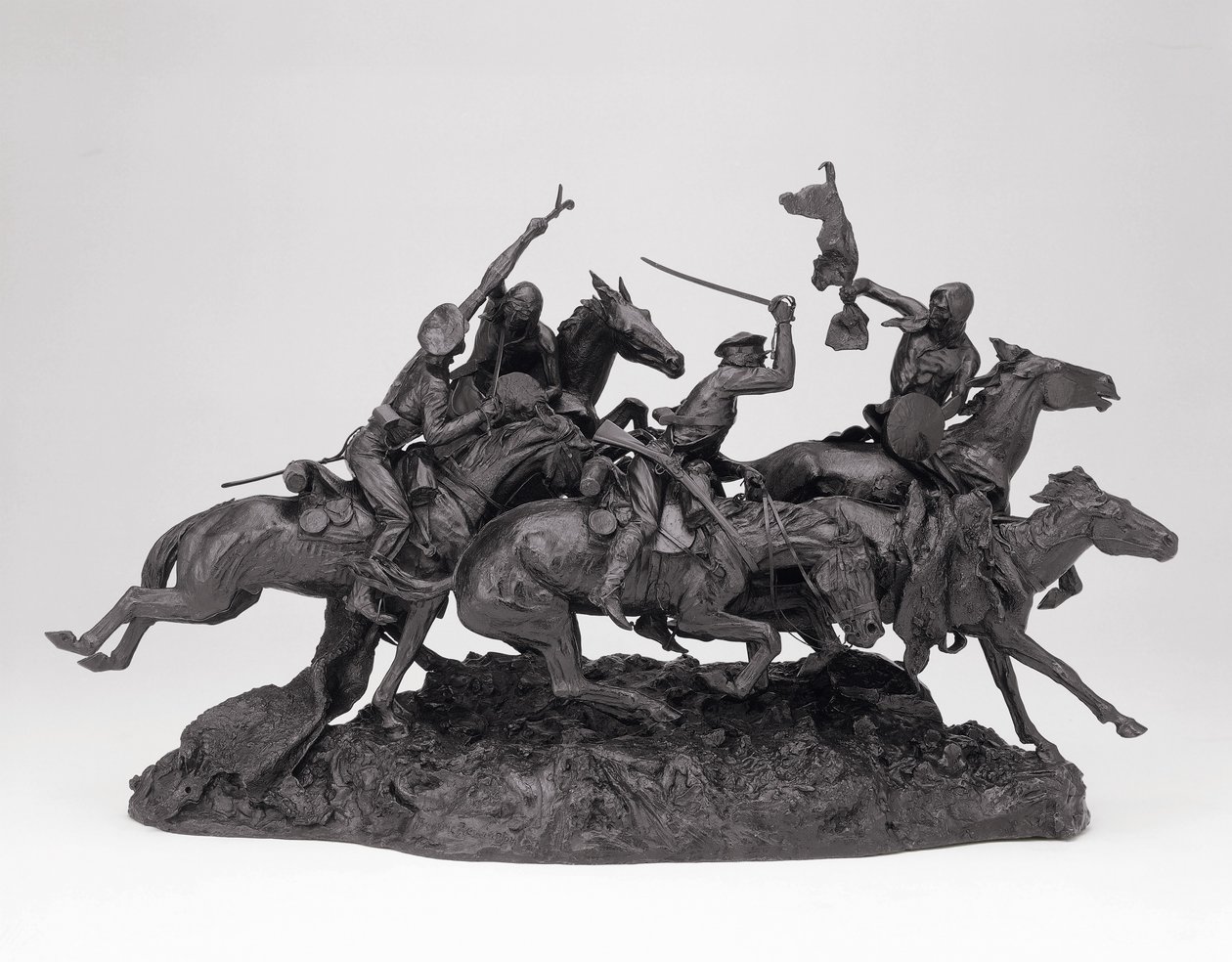 Los viejos dragones de 1850, modelado en 1905, fundido en 1905-09 de Frederic Remington