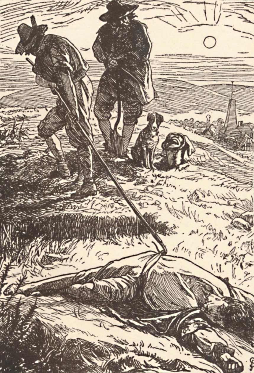 Ilustración de Historia de la Peste de Defoe de Frederic Shields