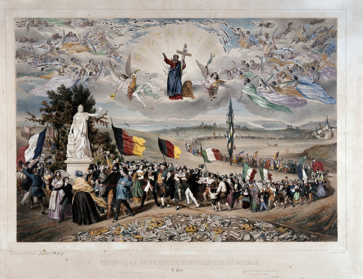 La República Democrática y Social Universal Procesión de los Pueblos Europeos en Unión y Fraternidad. Litografía de Frederic Sorrieu (1807-c.1861) 1848 París, museo Carnavalet de Frederic Sorrieu