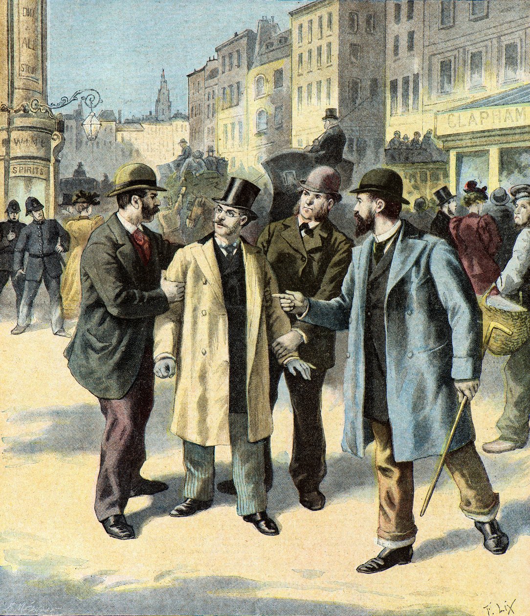 Arresto de Leopold Emile Aron,1895 (Ilustración) de Frederic Theodore Lix