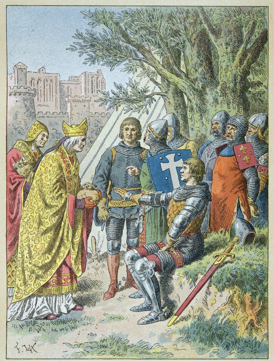 Bertrand Du Guesclin recibió el rencor que buscaba mantener en Aviñón de Frederic Theodore Lix