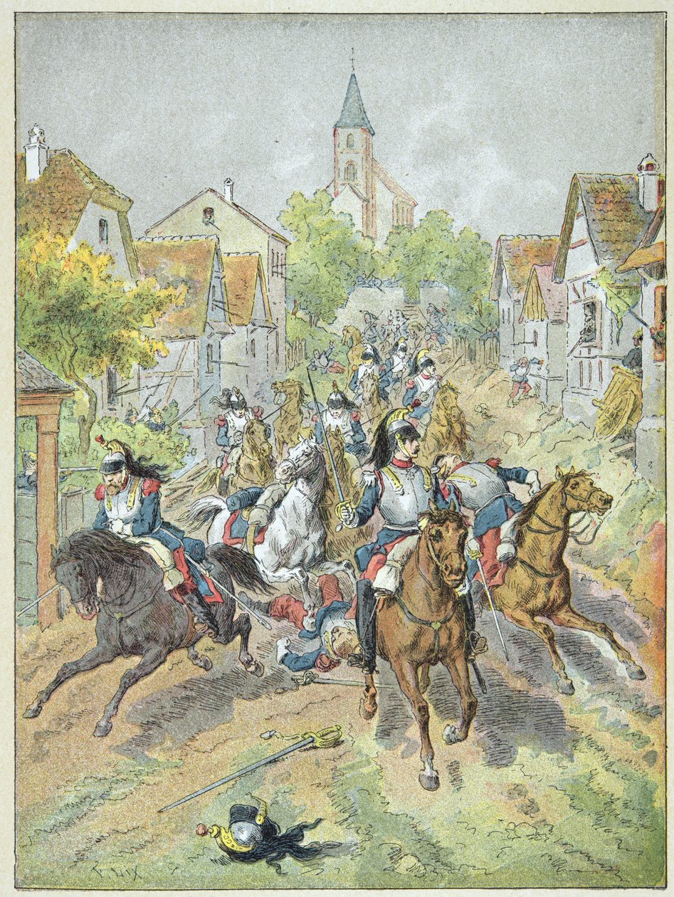 Carga de los coraceros franceses durante la Batalla de Reichshoffen, 6 de agosto de Frederic Theodore Lix