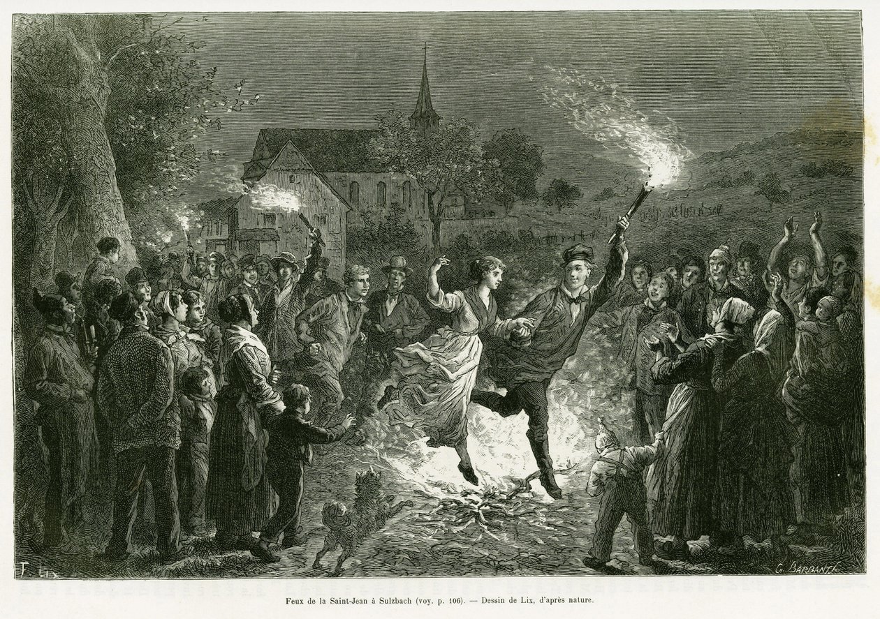 Fuego de San Juan en Sulzbach. Ilustración de la historia A travers l