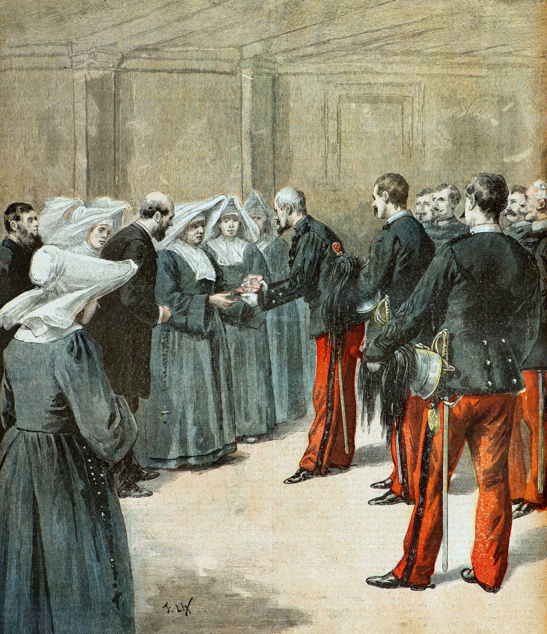 El General Marin entrega una medalla de honor de Frederic Theodore Lix