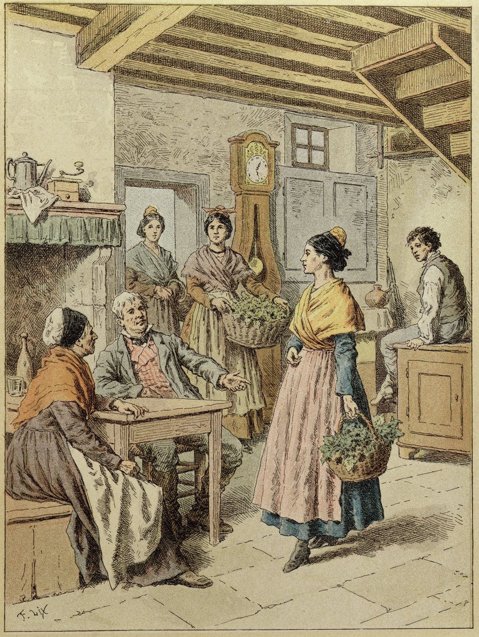 Interior de una granja en Provenza, 1901 de Frederic Theodore Lix