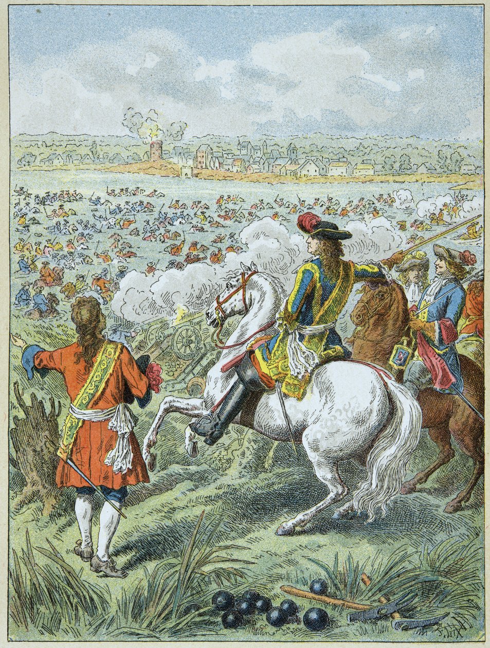 Paso del Rin por los ejércitos del rey Luis XIV de Frederic Theodore Lix