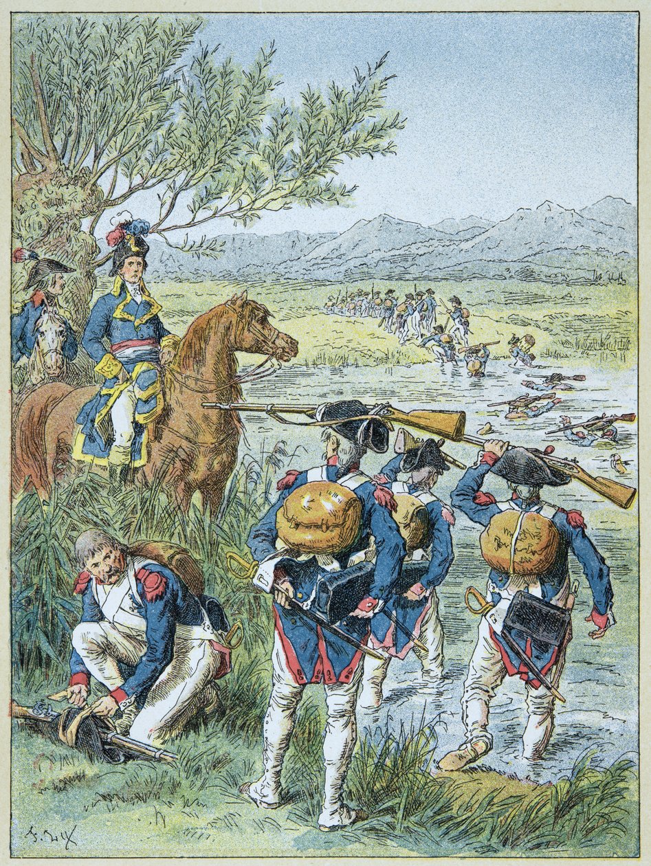 Segunda Batalla de Zúrich - Paso del Lintz en 1799 por el ejército de Massena de Frederic Theodore Lix