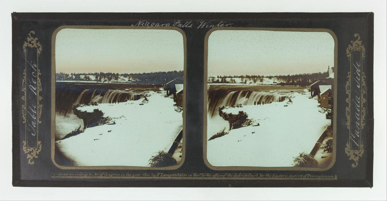 Invierno, Cataratas del Niágara, Table Rock, Lado Canadiense de Frederic and William Langenheim