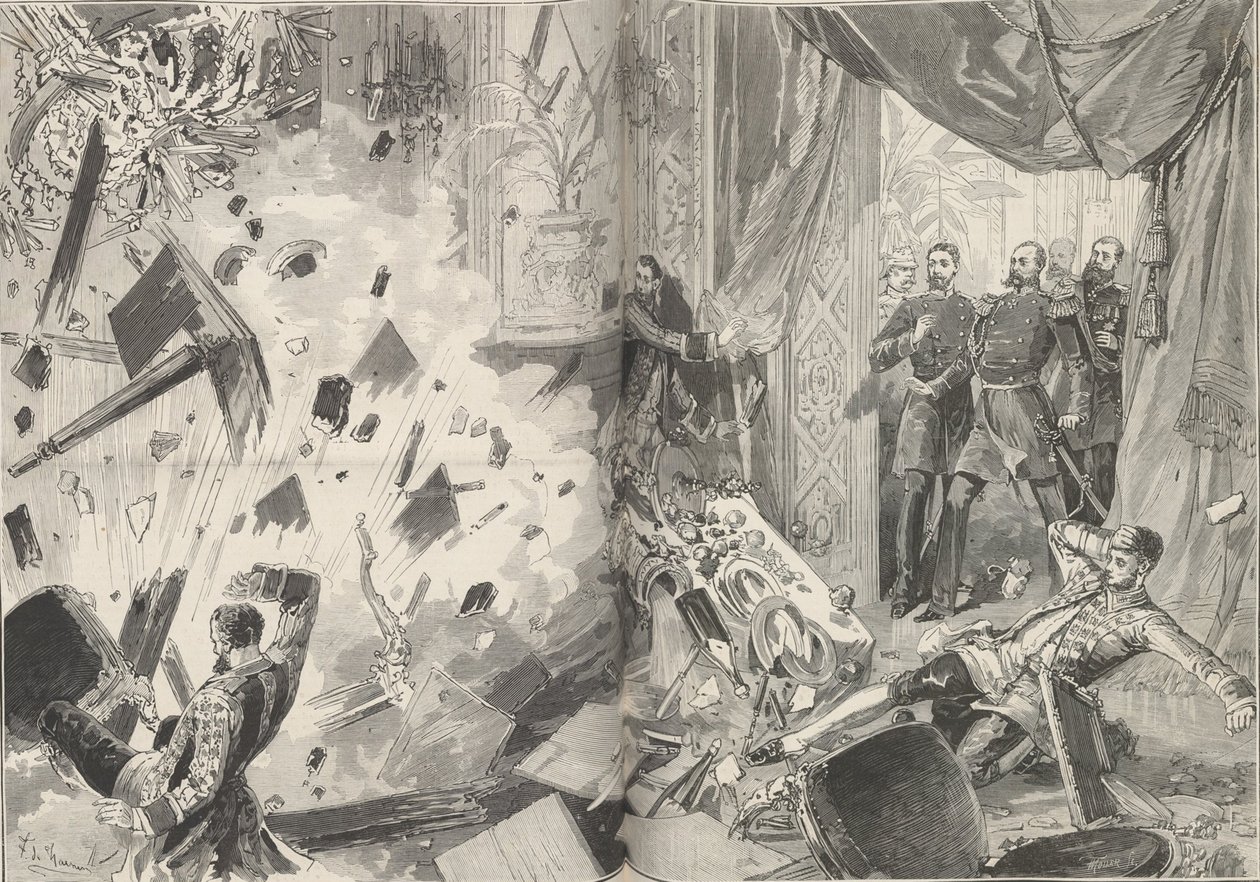 Emperador Alejandro II después de la explosión, noche del 17 de febrero de 1880 de Frederic de Haenen